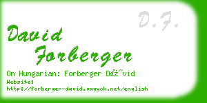 david forberger business card